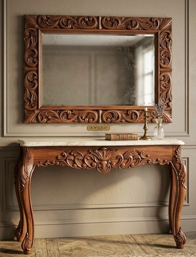Console table with mirror - with,