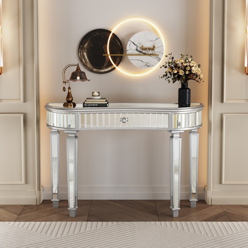 Half moon mirrored console - half-moon,